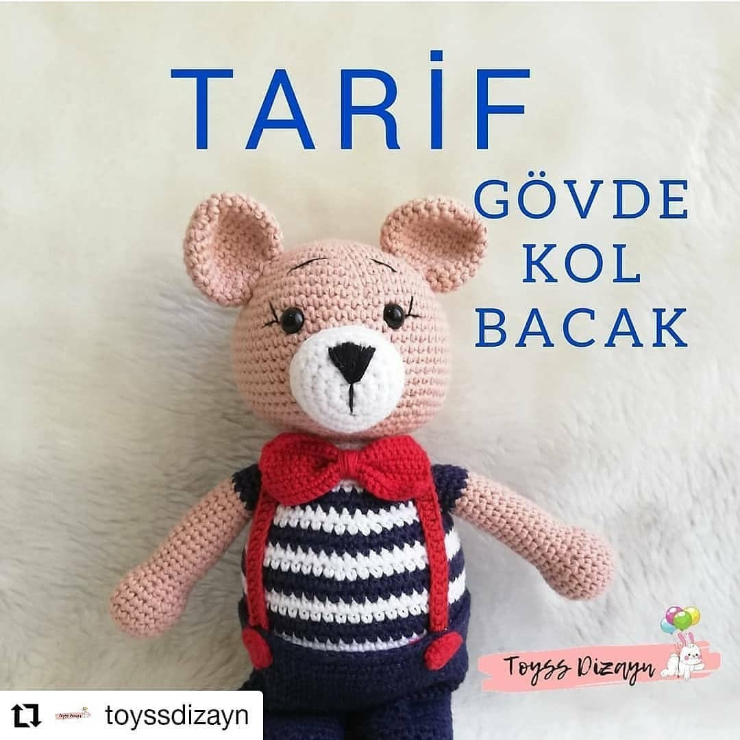 TARİF: Sevimli Ayıcık Amigurumi Tığ İşi Şeması