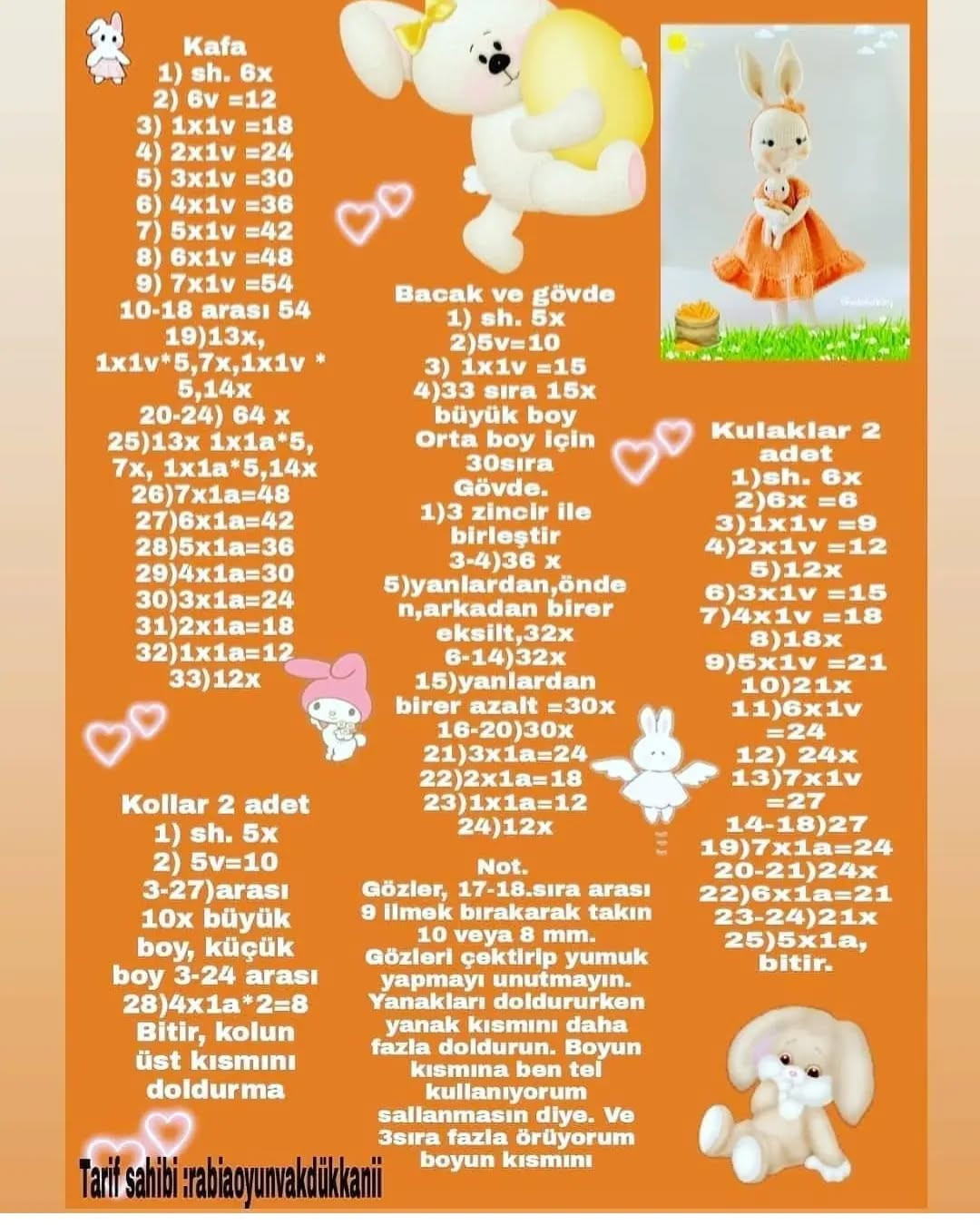 Tavşan Amigurumi Şeması