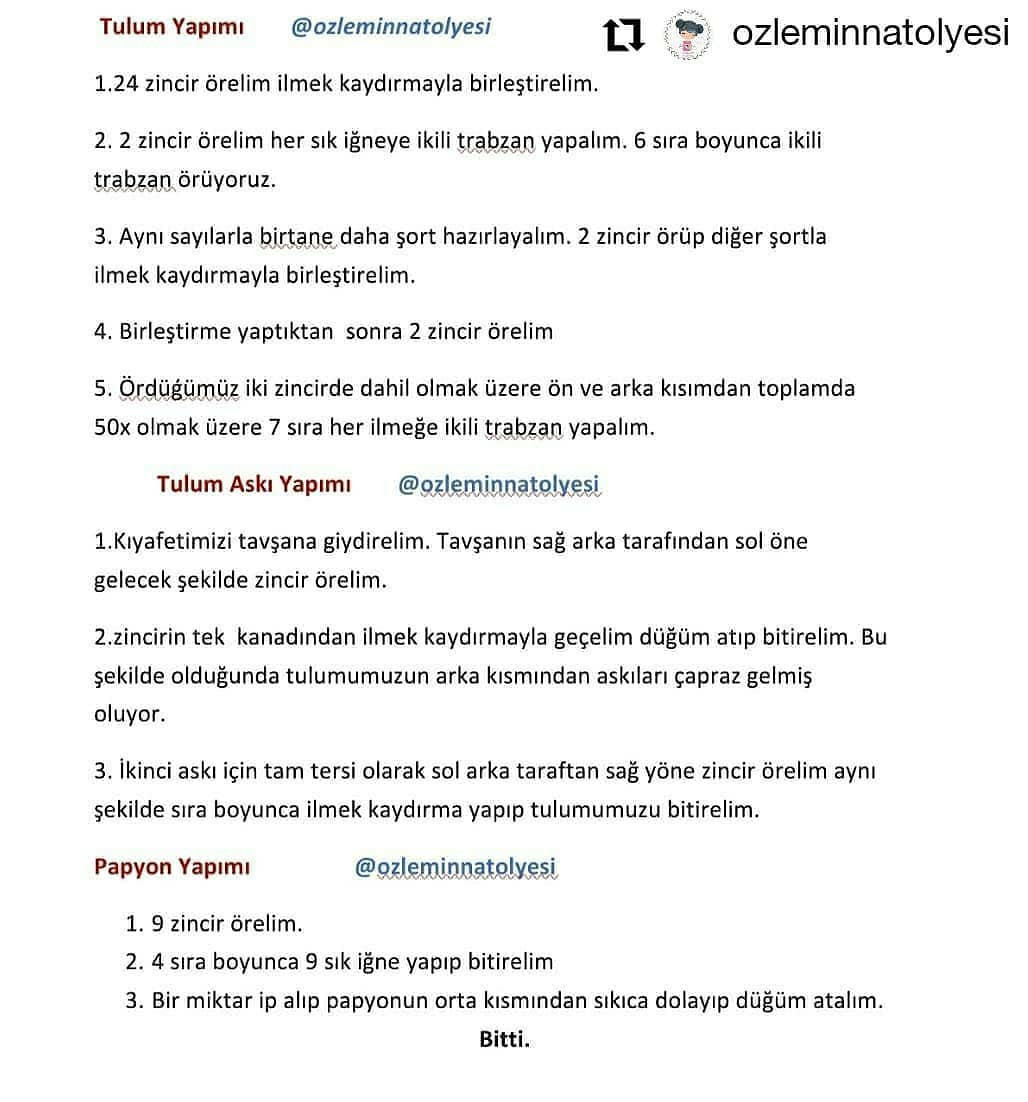 Tavşan Amigurumi Tığ İşi Tarifi