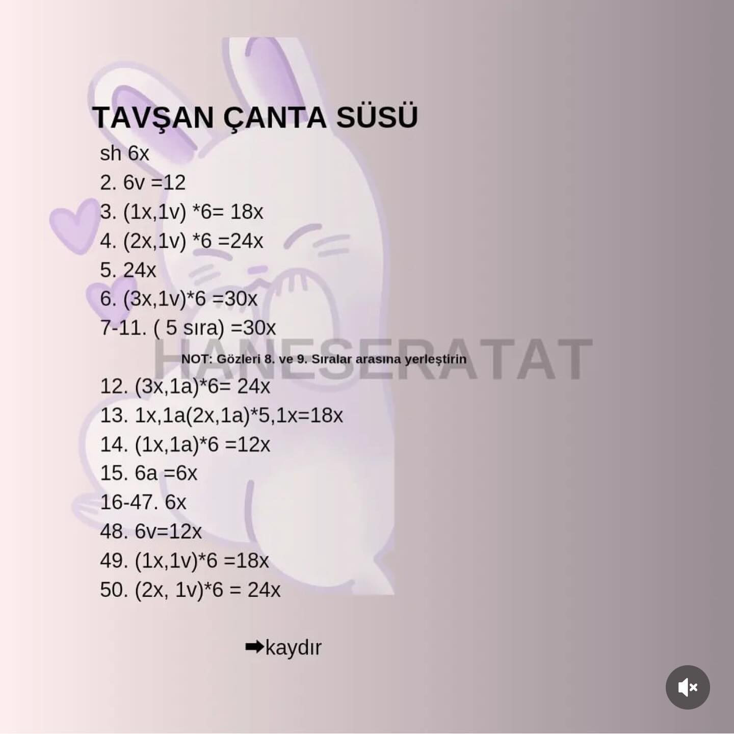 Tavşan Çanta Süsü Amigurumi Tarifi