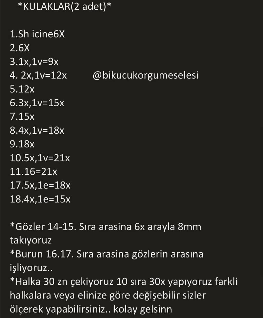 Tavşan Çıngırak Örgü Şeması