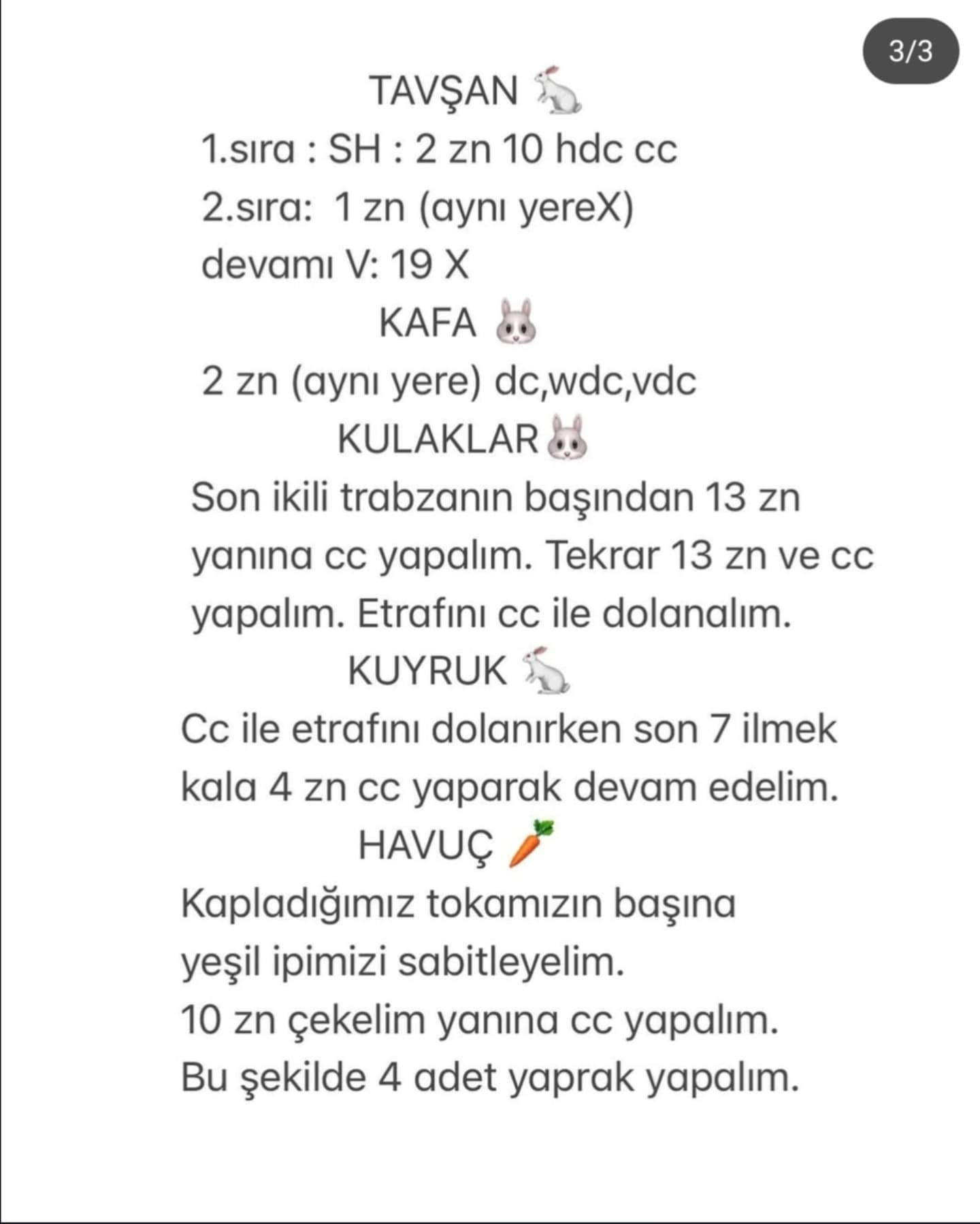 Tavşan Figürlü Çıtçıt Toka Şeması