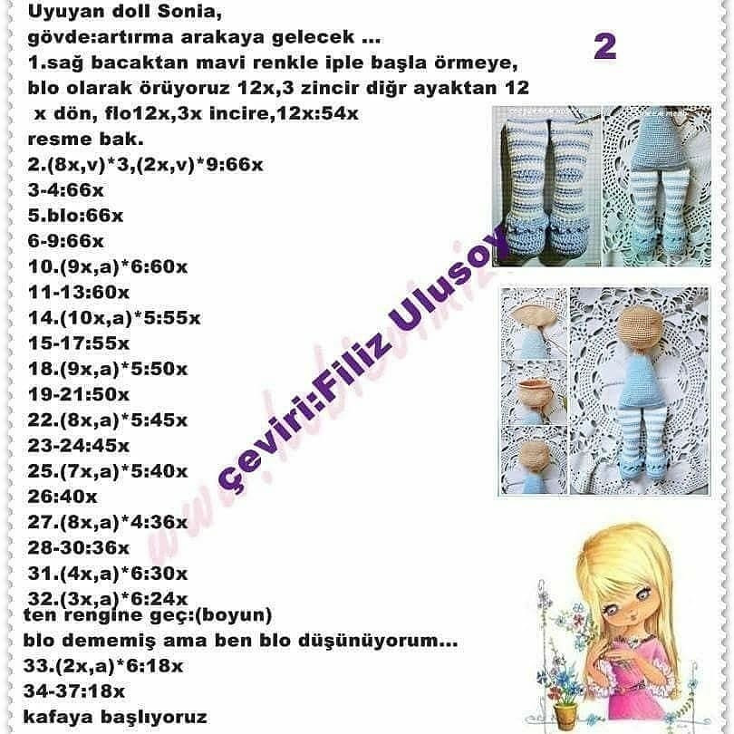 Tığ işi Bebek Şeması: Uyuyan Bebek
