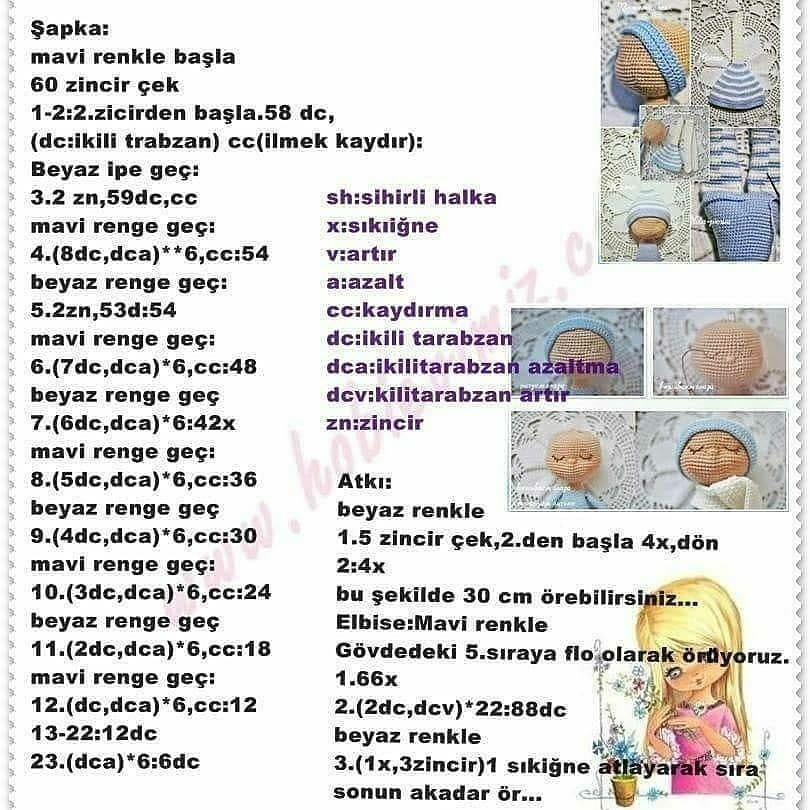 Tığ işi Bebek Şeması: Uyuyan Bebek