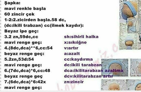 Tığ işi Bebek Şeması: Uyuyan Bebek