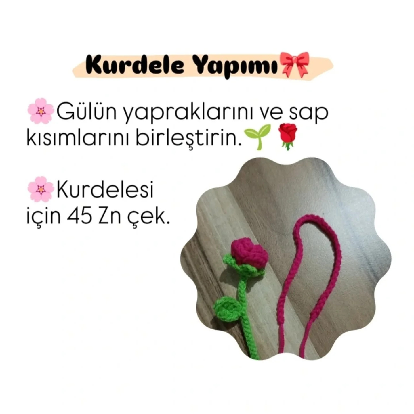 Tığ işi Gül Buketi Şeması