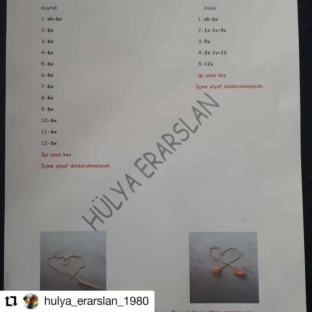 Tığ işi kedi figürü şeması