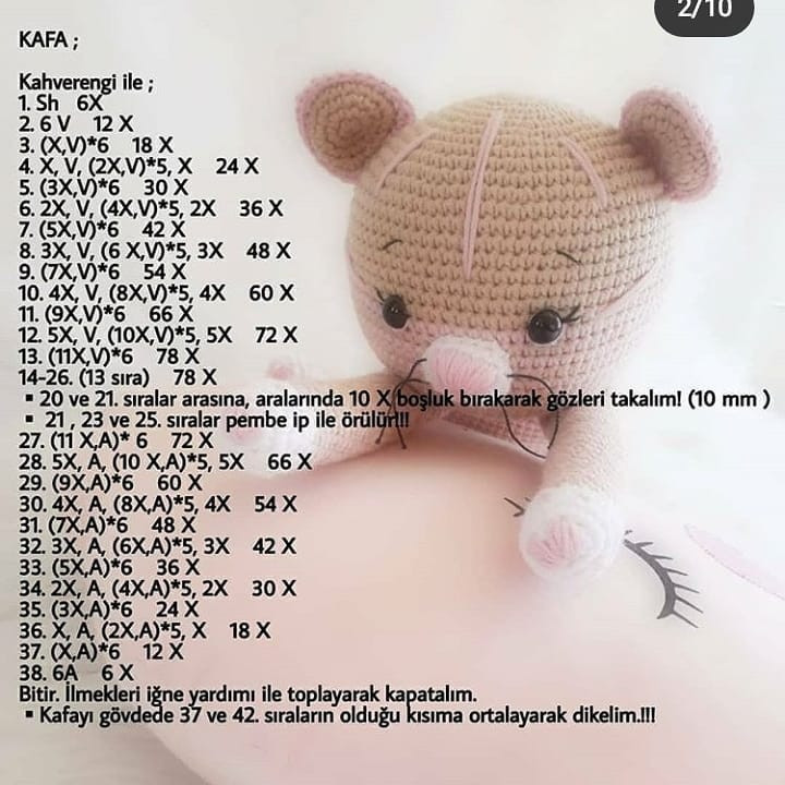 Tığ İşi Sevimli Kedi: 2. Bölüm Şeması