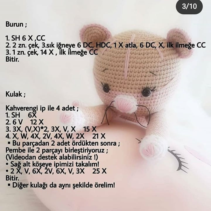 Tığ İşi Sevimli Kedi: 2. Bölüm Şeması