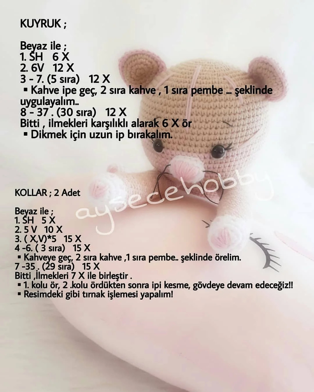 Tığ İşi Sevimli Kedi: 2. Bölüm Şeması