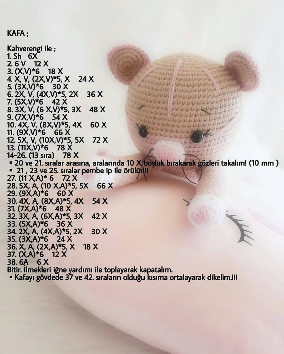 Tığ İşi Sevimli Kedi: 2. Bölüm Şeması