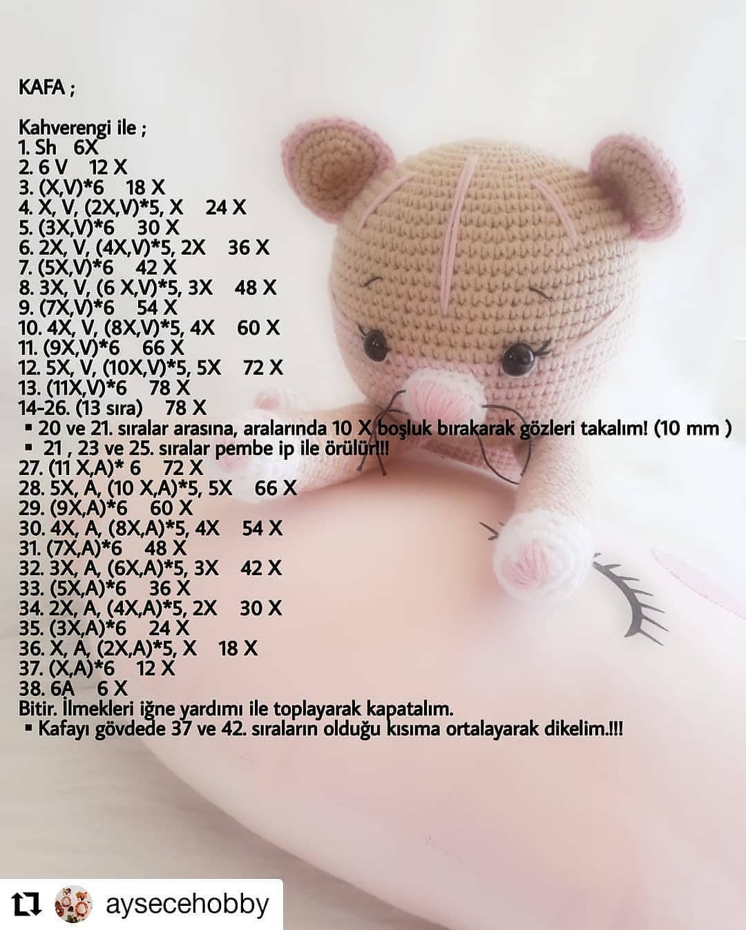 Tığ İşi Sevimli Kedi: 2. Bölüm Şeması