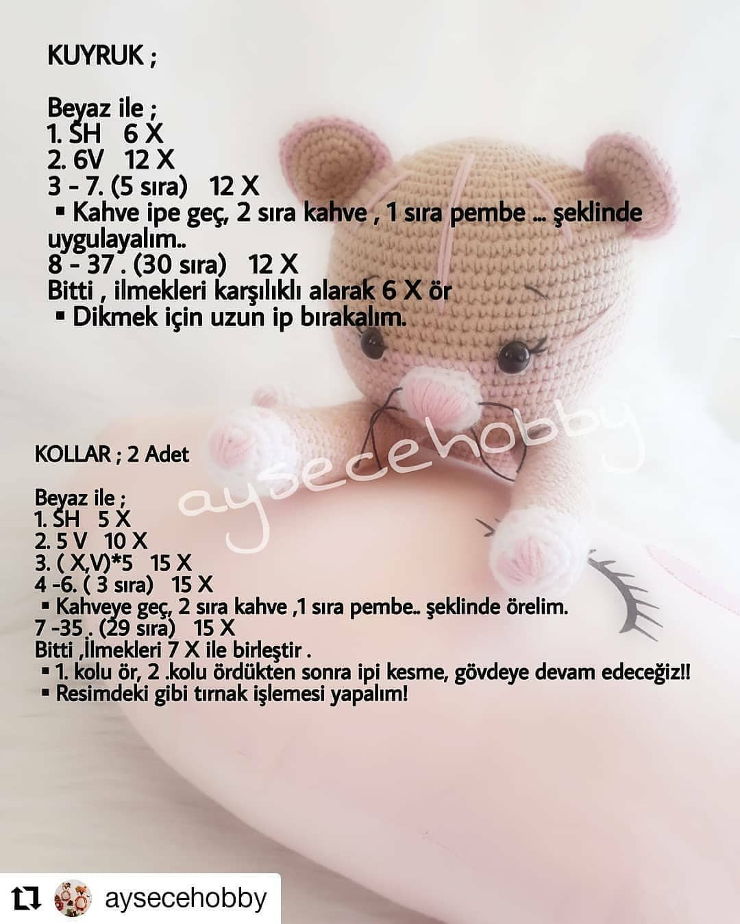Tığ İşi Sevimli Kedi: 2. Bölüm Şeması