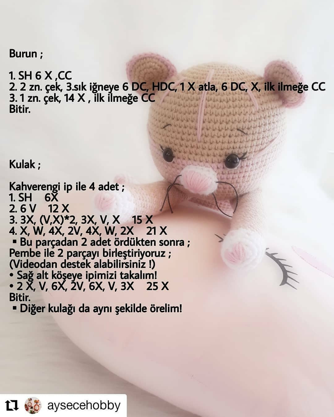 Tığ İşi Sevimli Kedi: 2. Bölüm Şeması