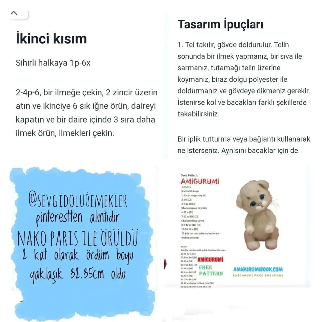 Tığ İşi Sevimli Kedi Yavrusu Şeması