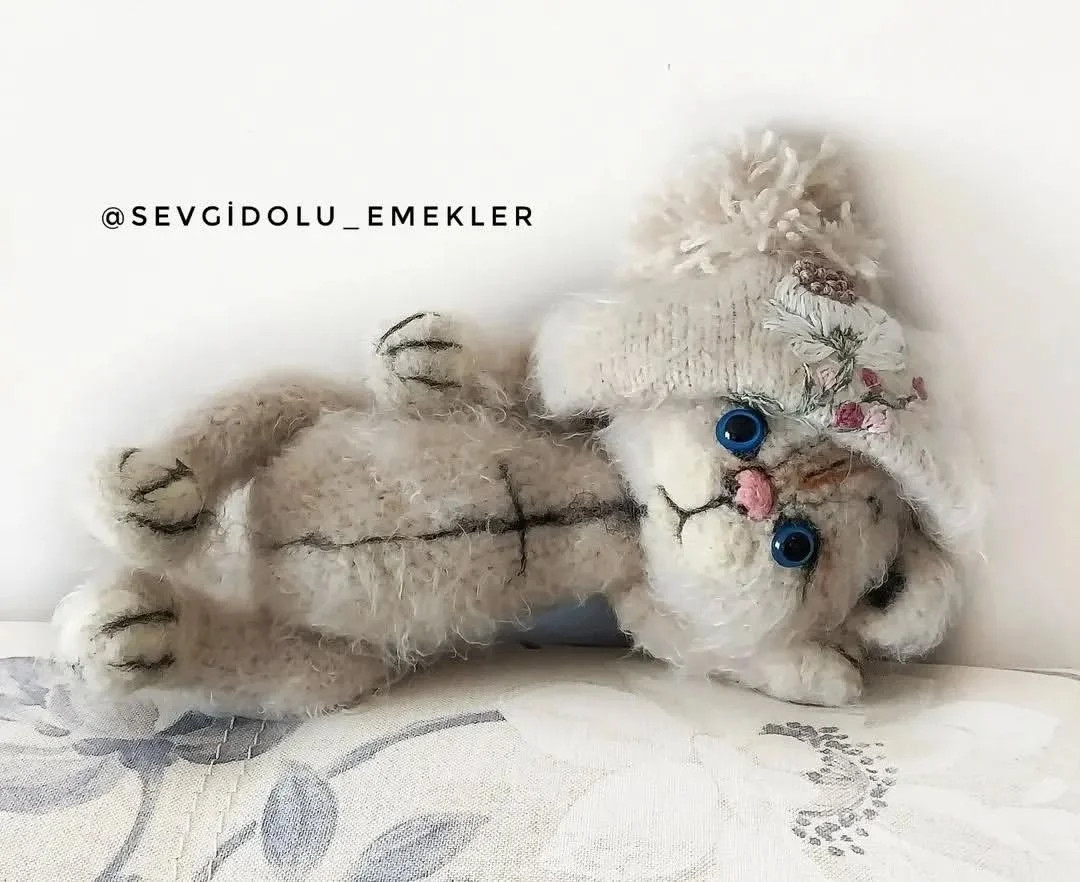 Tığ İşi Sevimli Kedi Yavrusu Şeması