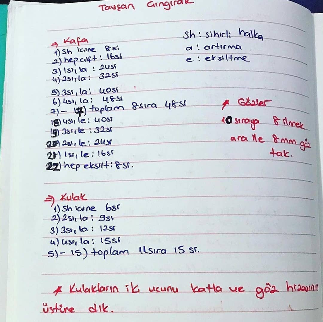 Tığ işi Tavşan Şeması (1/2)