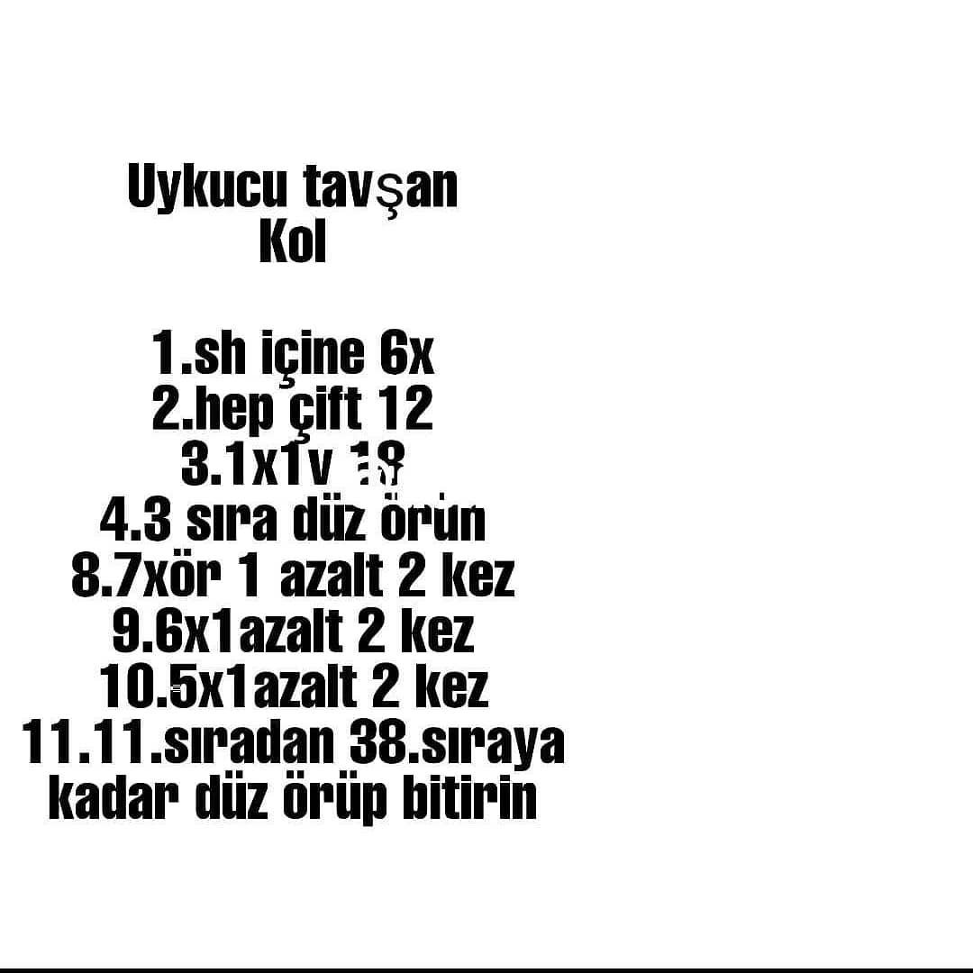 Tığ İşi Tavşan Şeması Merhaba