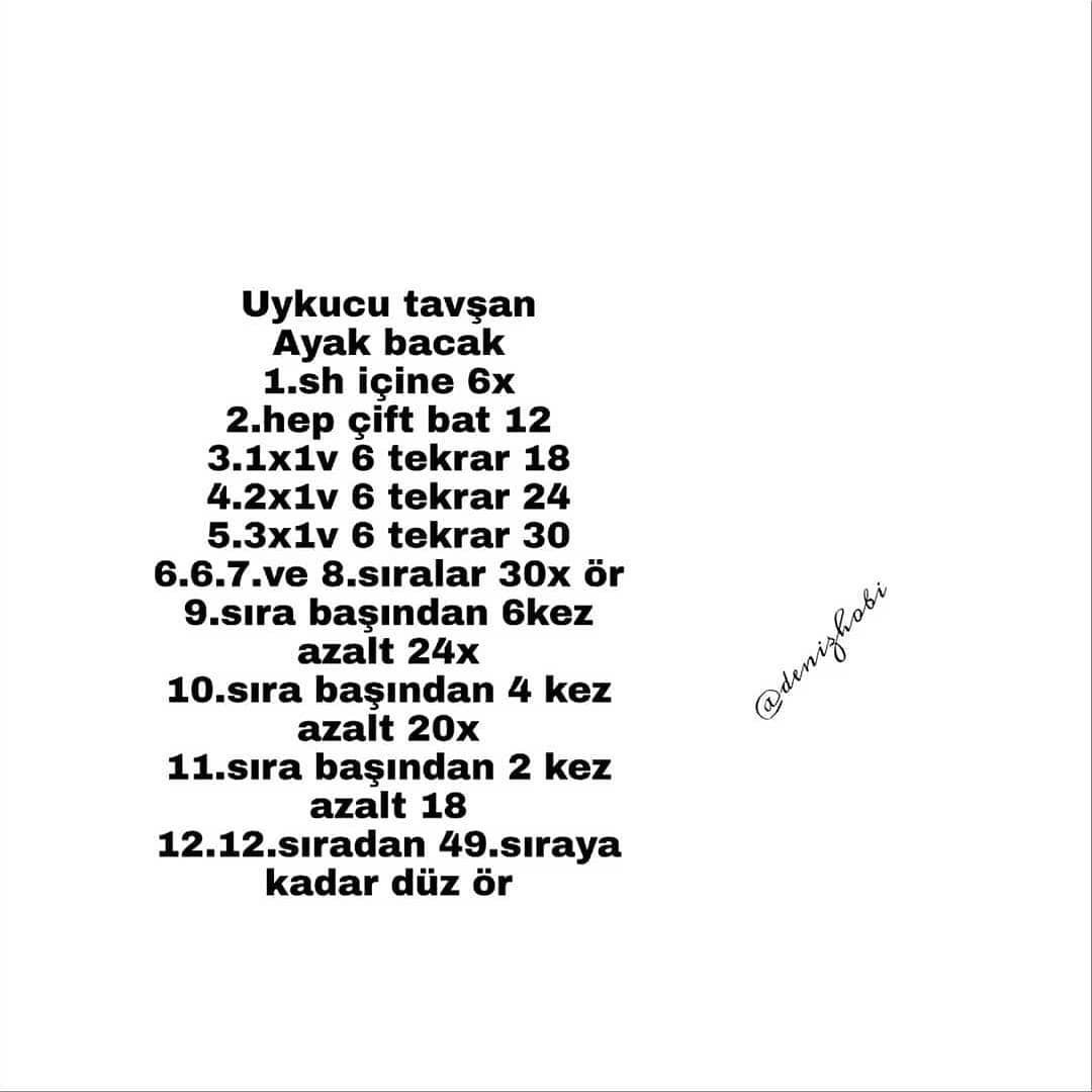 Tığ İşi Tavşan Şeması Merhaba