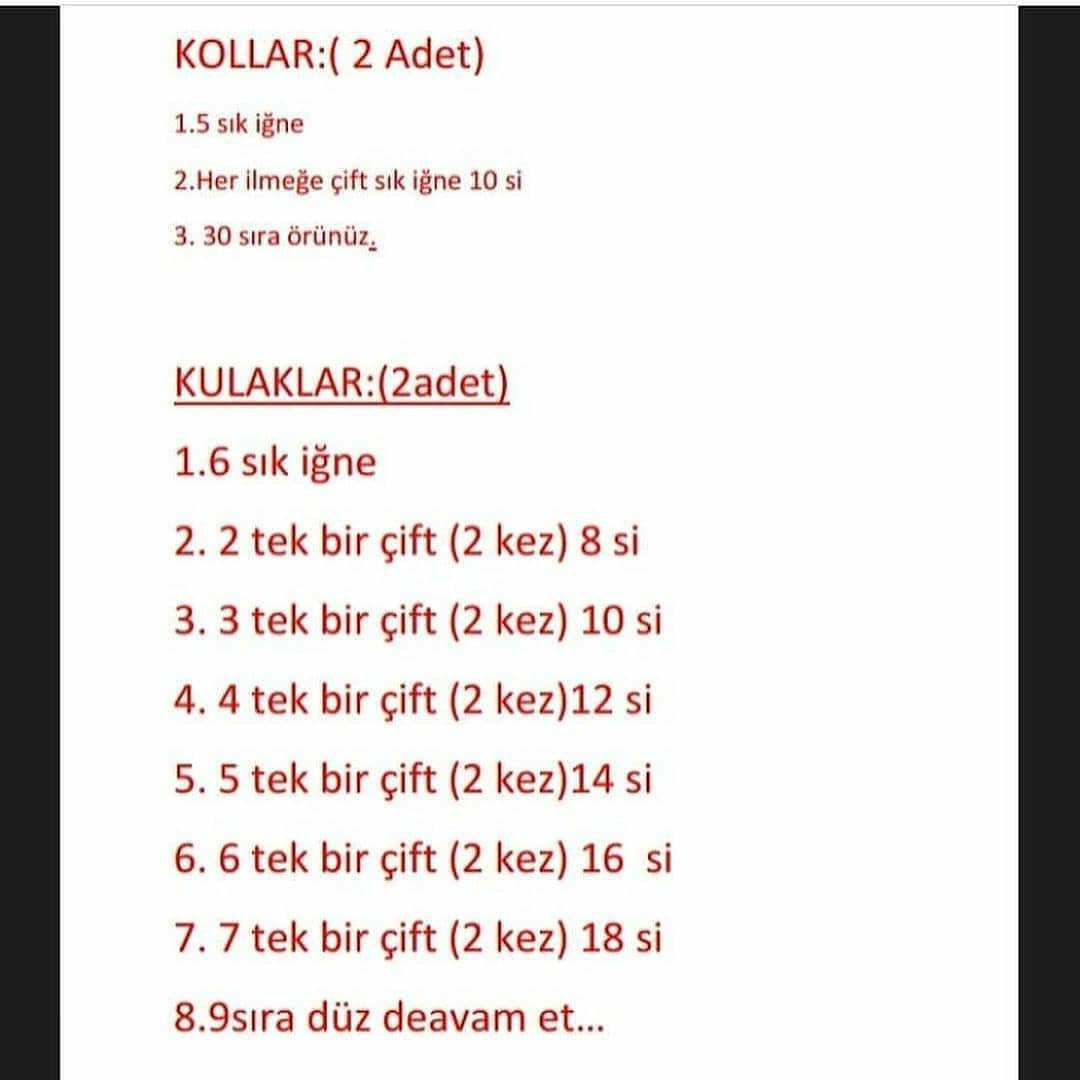Tığ işi Tavşan ve Böcekler Şeması