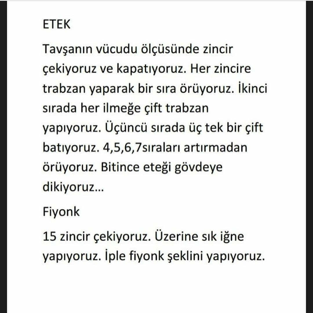Tığ işi Tavşan ve Böcekler Şeması