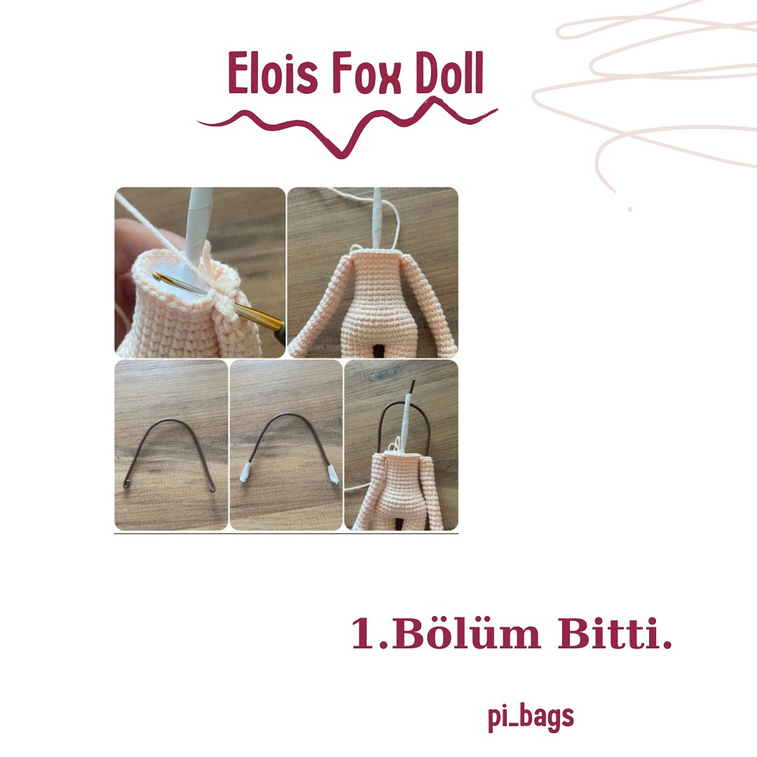 Tığ işi Tilki Kız Bebek Şeması