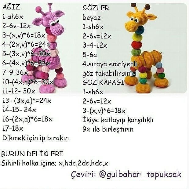 Tığ İşi Zürafa Bebek Örnekleri