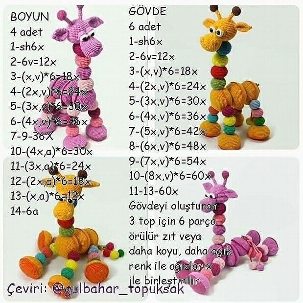 Tığ İşi Zürafa Bebek Örnekleri