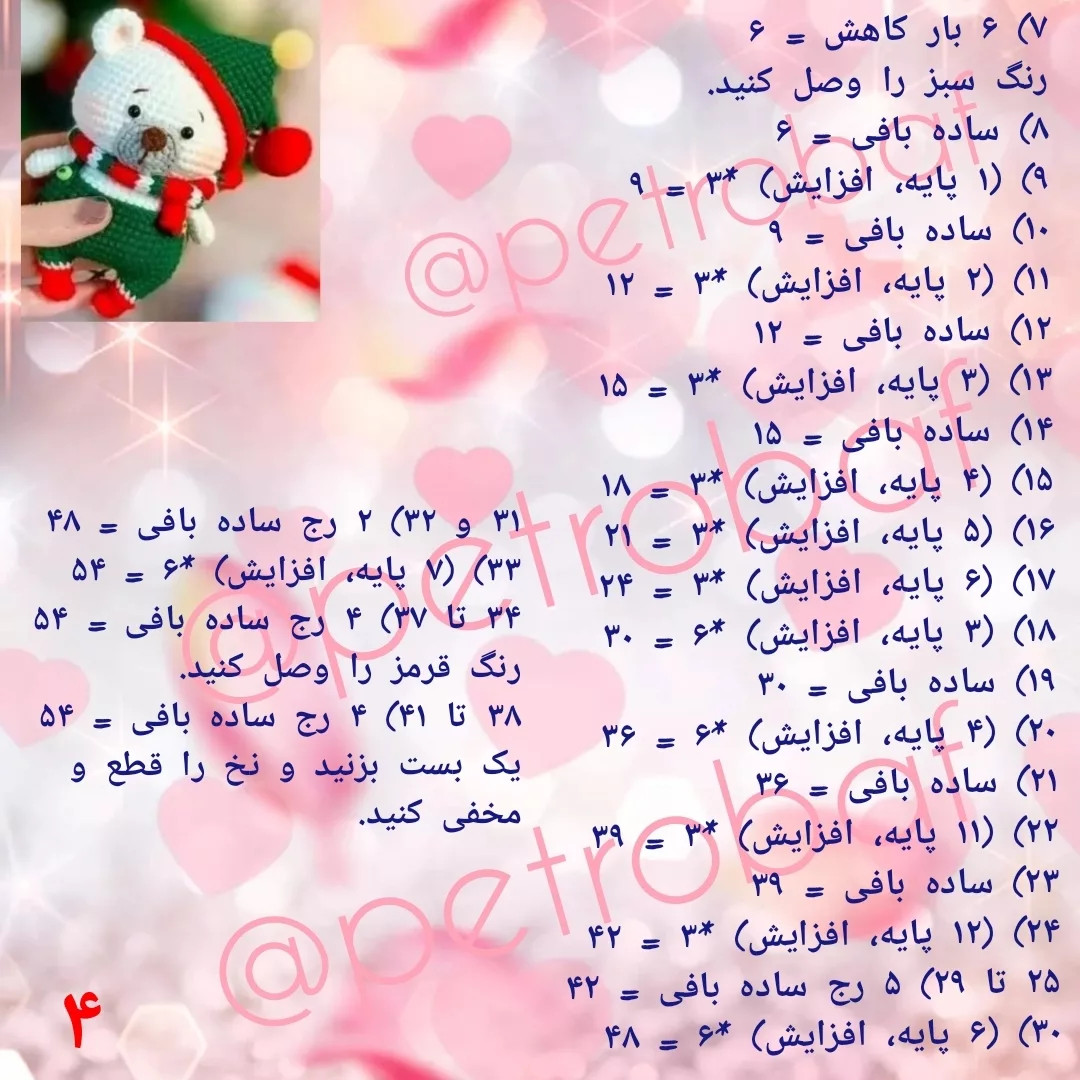 طرح بافت عروسک خرس کوچولو یه خرس ناز براتون ترجمه کردم 🥰