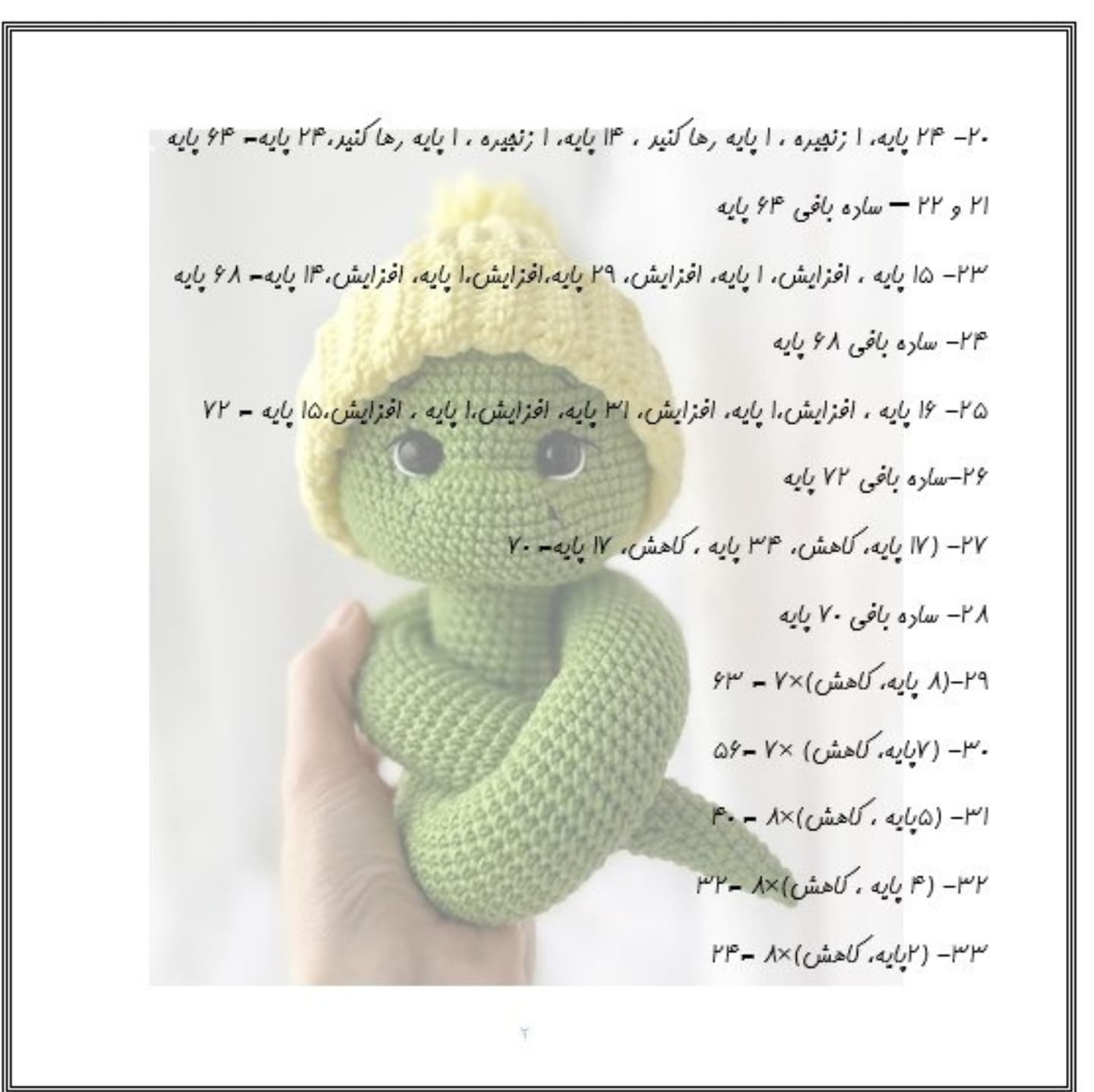 طرح بافت مار با کلاه