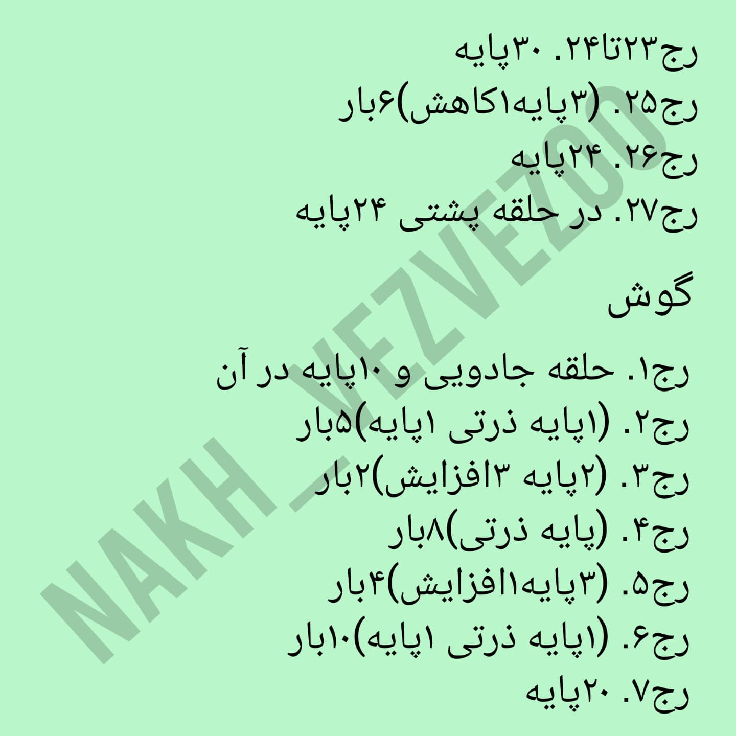 طرح بافتنی خرگوش بامزه با نگارش فارسی