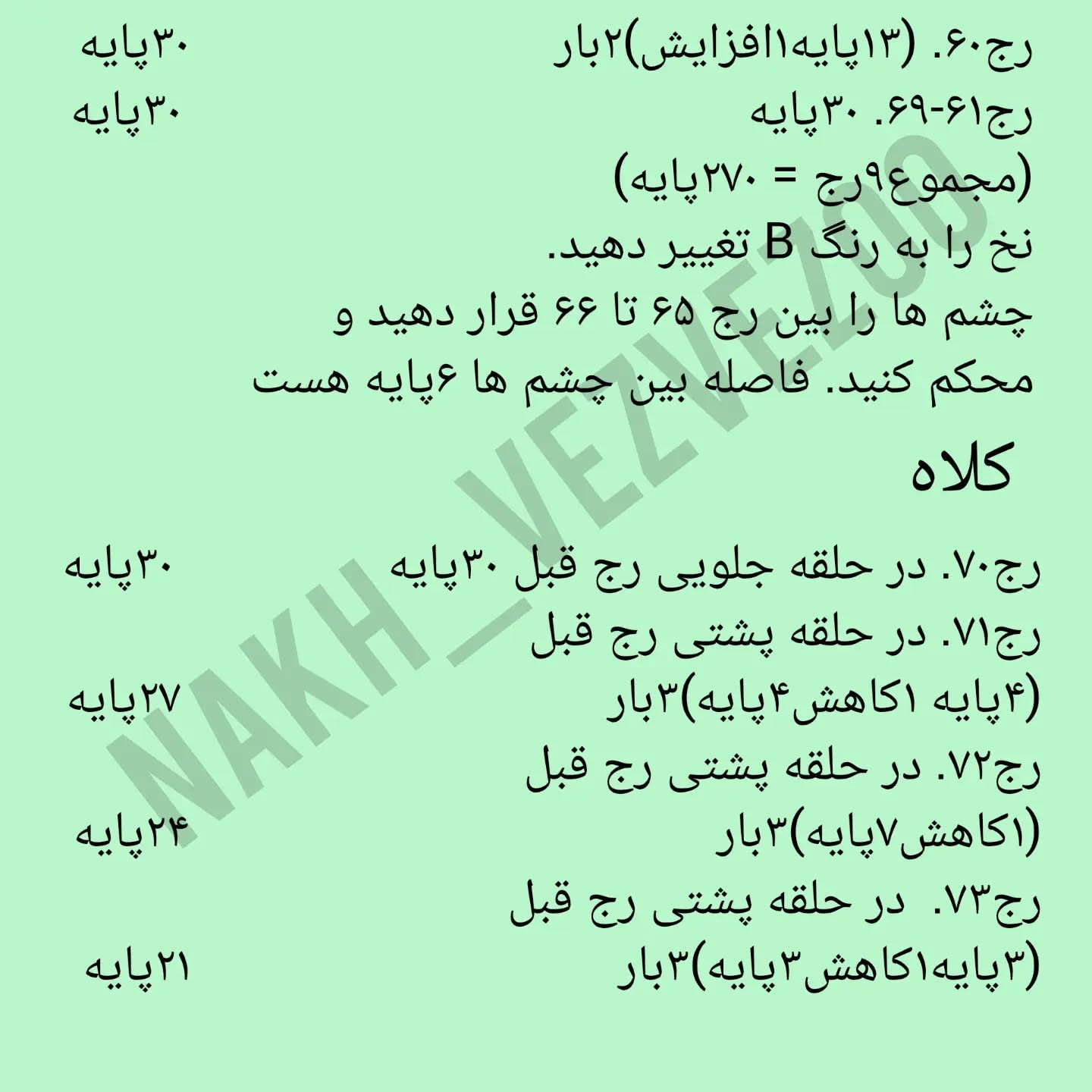 طرح بافتنی مداد رنگی خوشتیب