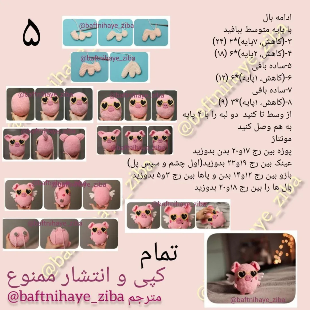 طرح قلاب بافی خوک بالدار