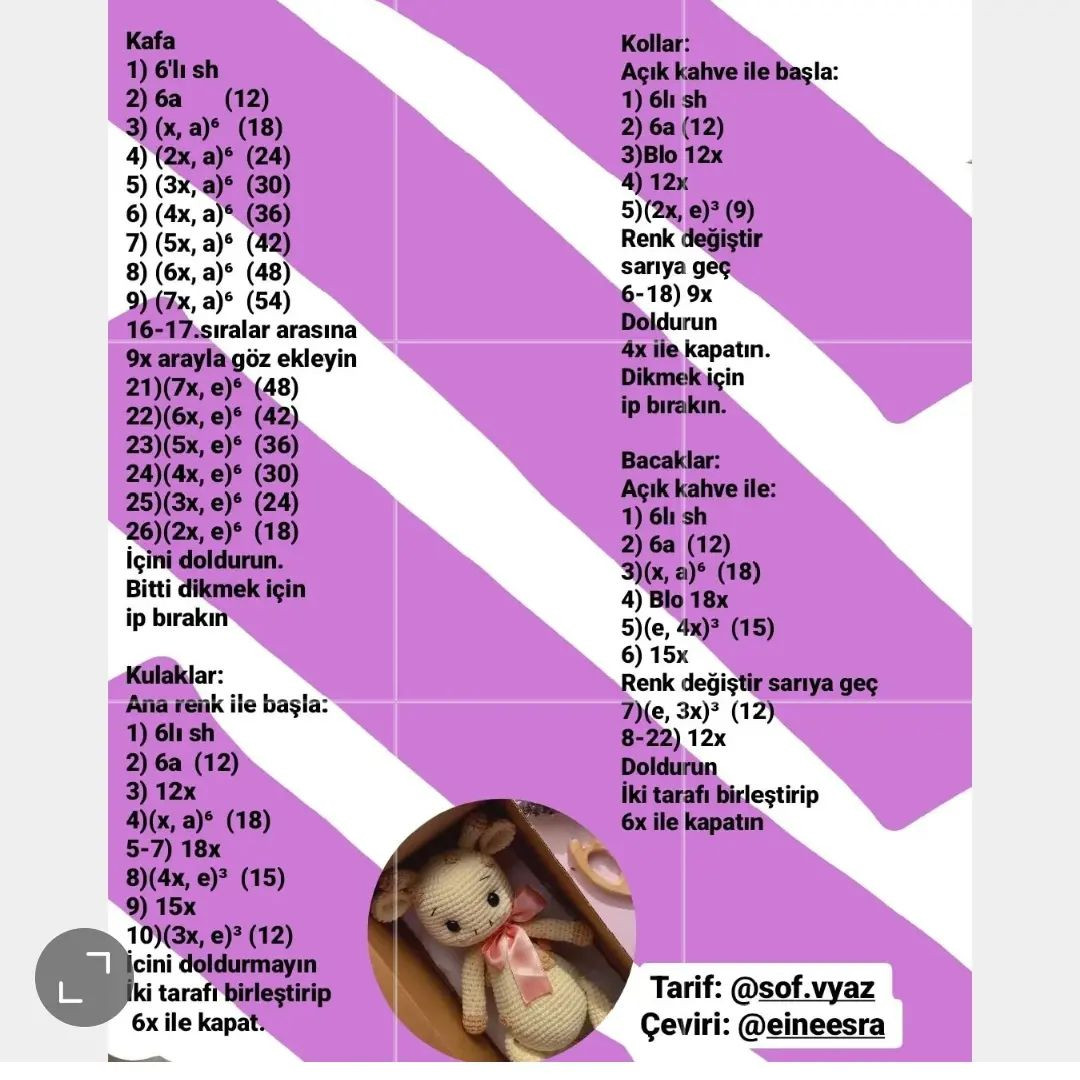 Türkçe: Sevimli zürafa amigurumi tığ işi modeli tarifi