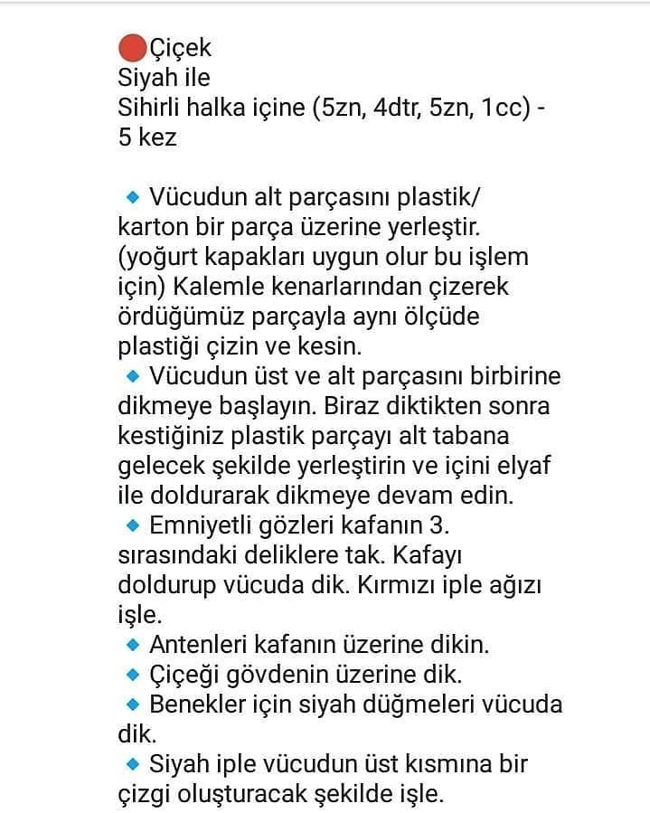 Üç Boyutlu Uğur Böceği Amigurumi Yapımı