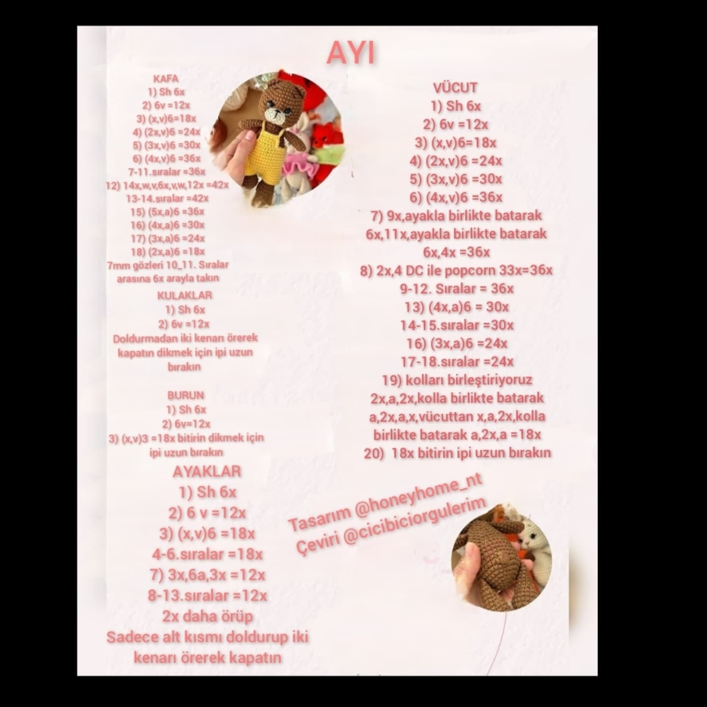 ÜCRETSİZ 3 OYUNCAK AMIGURUMI ŞEMASI