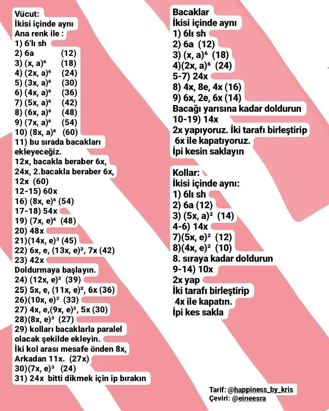 Ücretsiz amigurumi ayı ve tavşan modeli