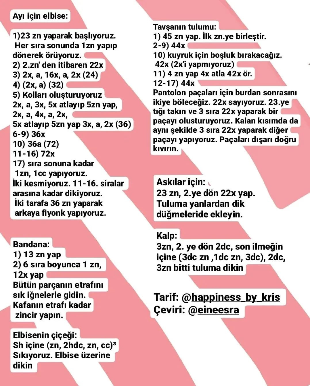 Ücretsiz amigurumi ayı ve tavşan modeli