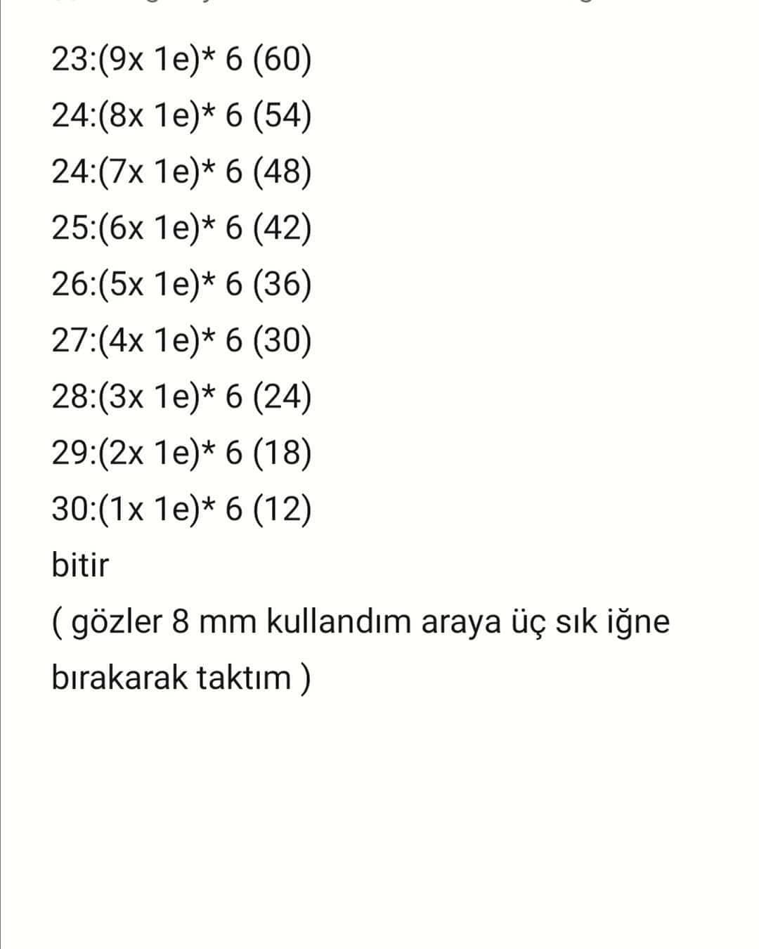 Ücretsiz Amigurumi Ayıcık Tarifi