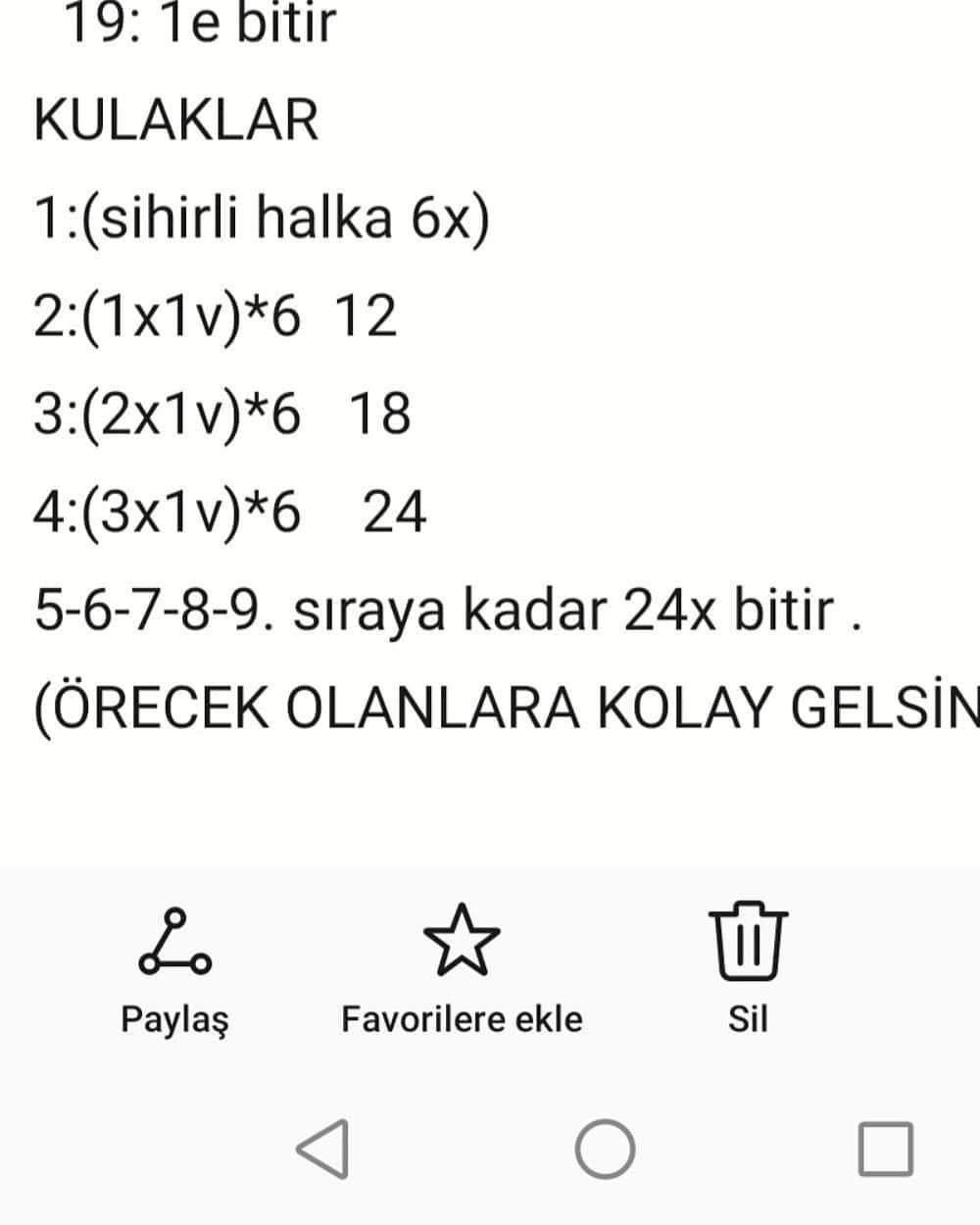 Ücretsiz Amigurumi Ayıcık Tarifi
