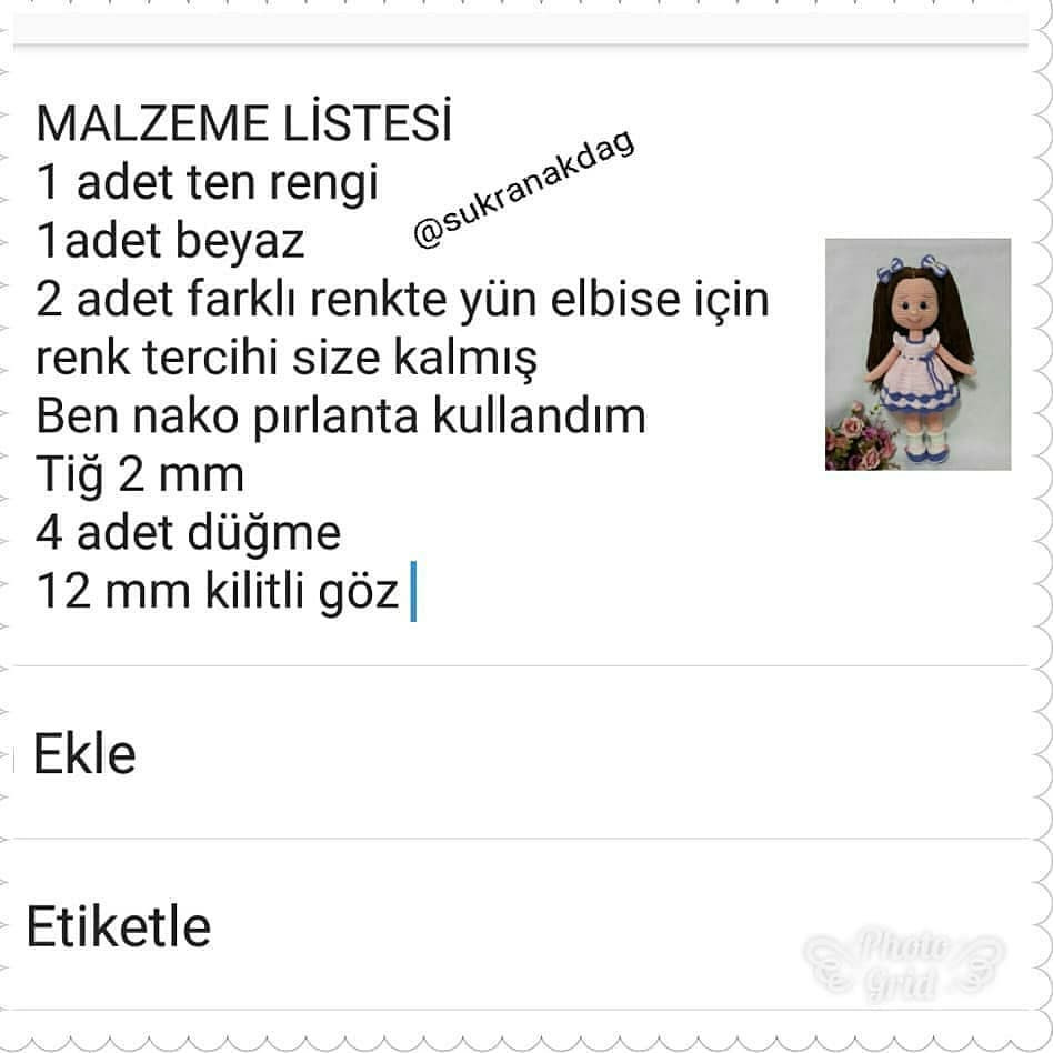 Ücretsiz Amigurumi Bebek Şeması amigurumipattern