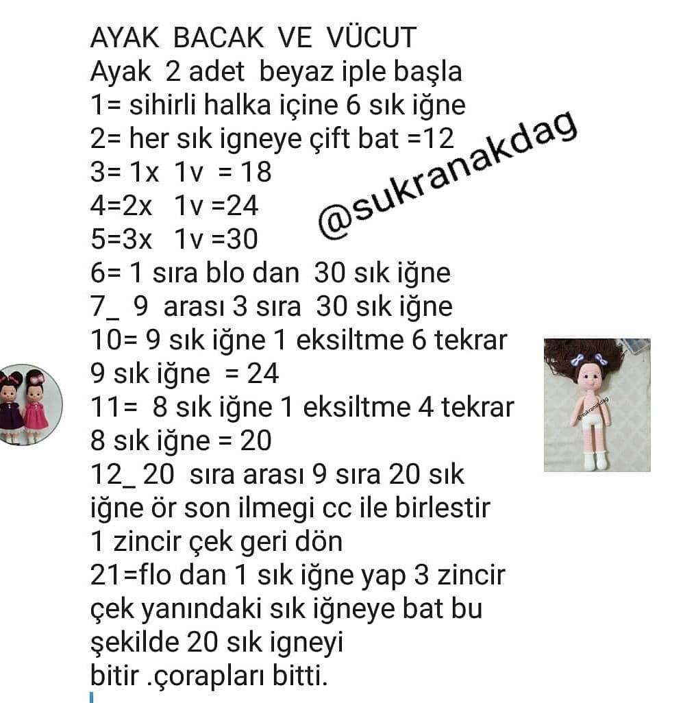Ücretsiz Amigurumi Bebek Şeması amigurumipattern