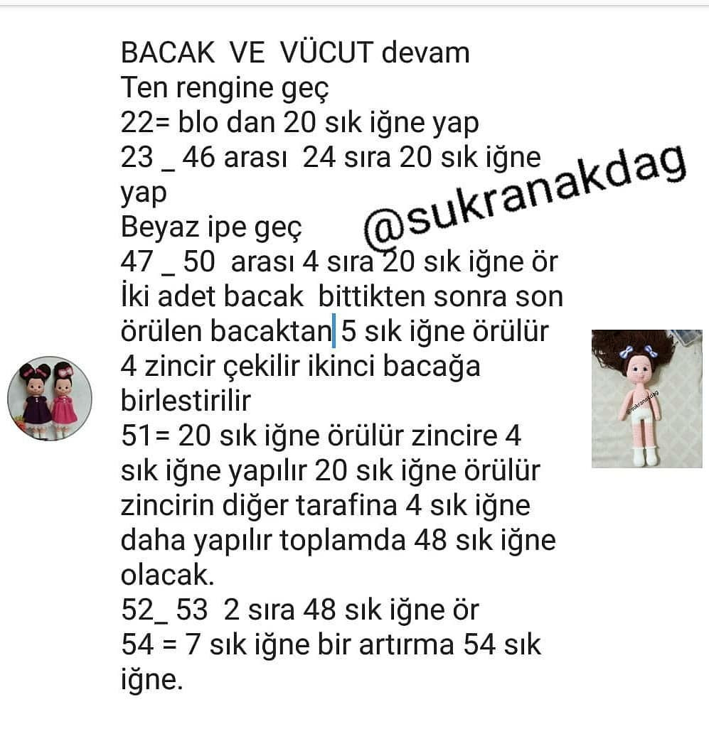 Ücretsiz Amigurumi Bebek Şeması amigurumipattern