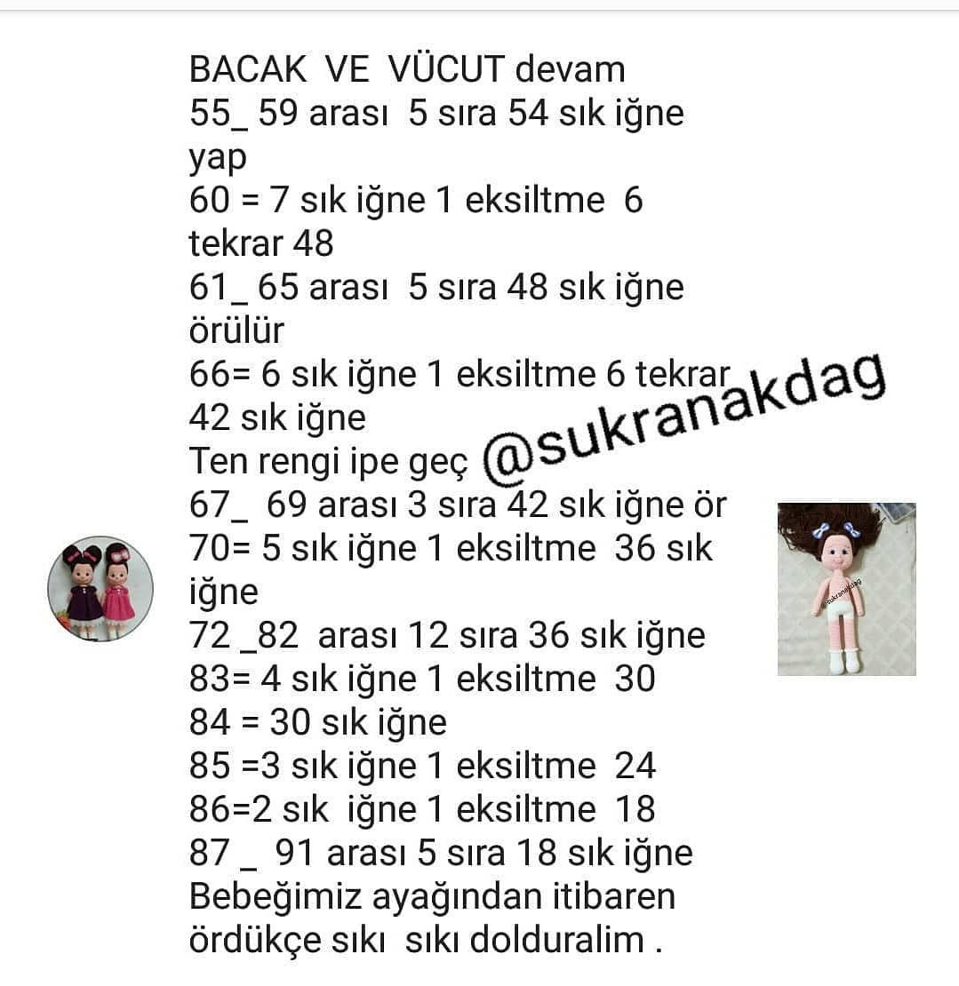 Ücretsiz Amigurumi Bebek Şeması amigurumipattern