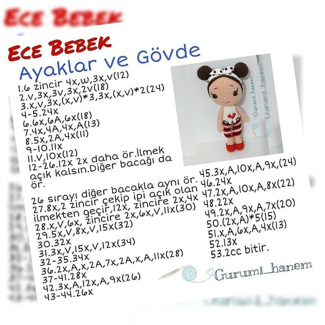 Ücretsiz amigurumi bebek tarifi Ve sonunda Ece Bebek tarifi geldi.