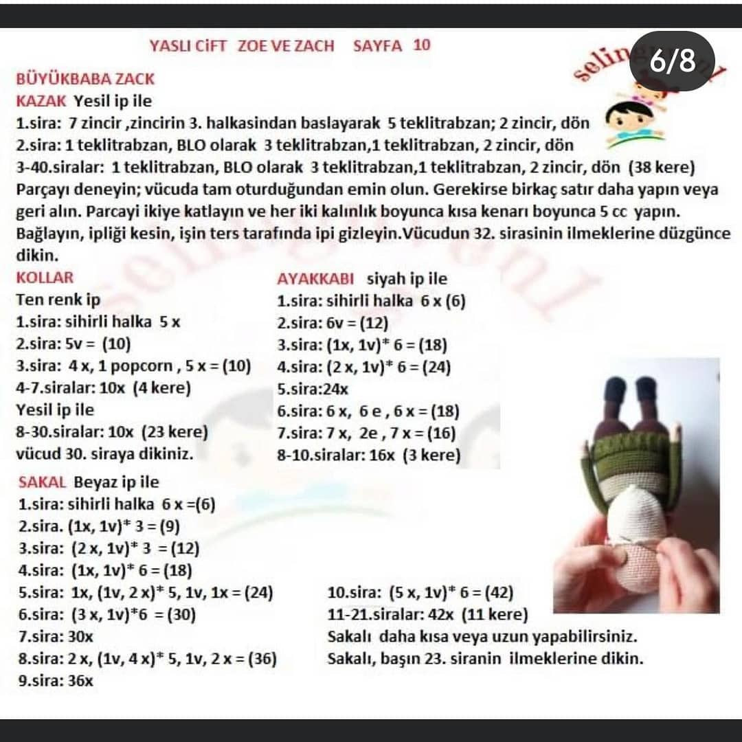 Ücretsiz Amigurumi Büyükbaba ve Büyükanne Tığ İşi Tarifi