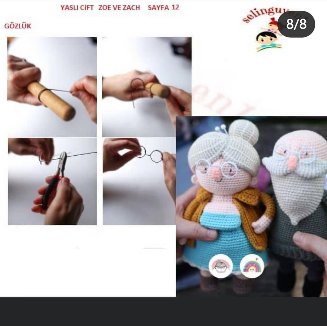 Ücretsiz Amigurumi Büyükbaba ve Büyükanne Tığ İşi Tarifi