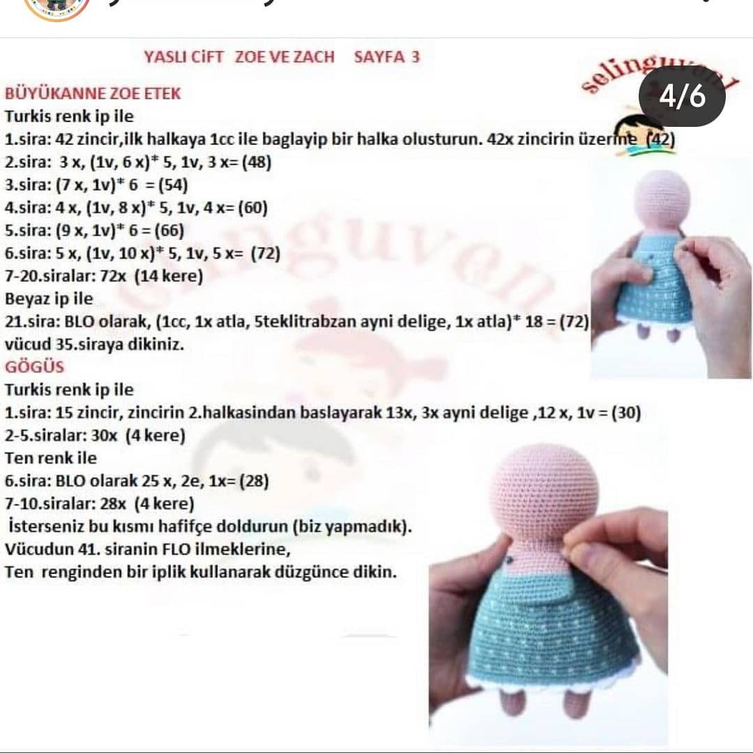 Ücretsiz Amigurumi Büyükbaba ve Büyükanne Tığ İşi Tarifi
