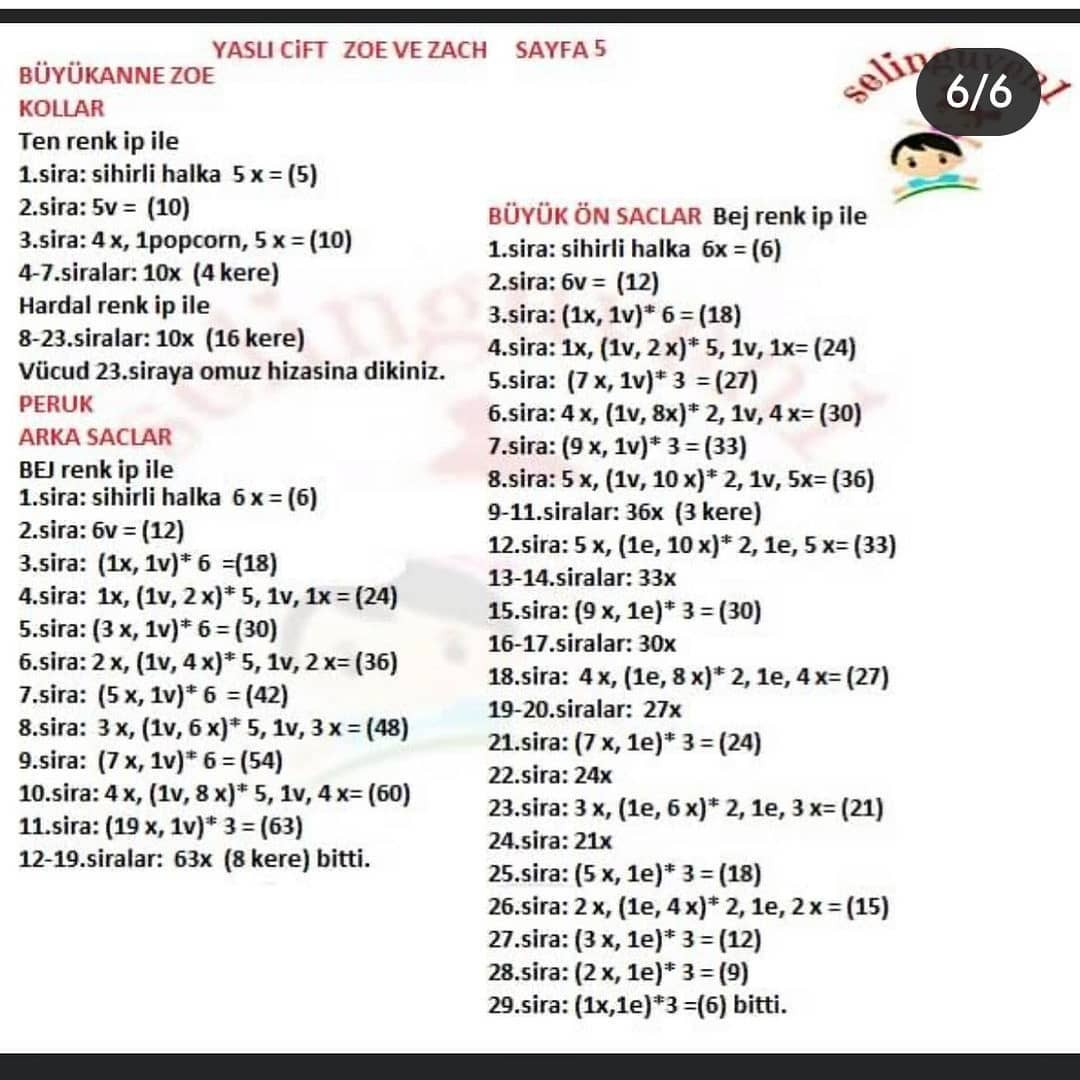 Ücretsiz Amigurumi Büyükbaba ve Büyükanne Tığ İşi Tarifi