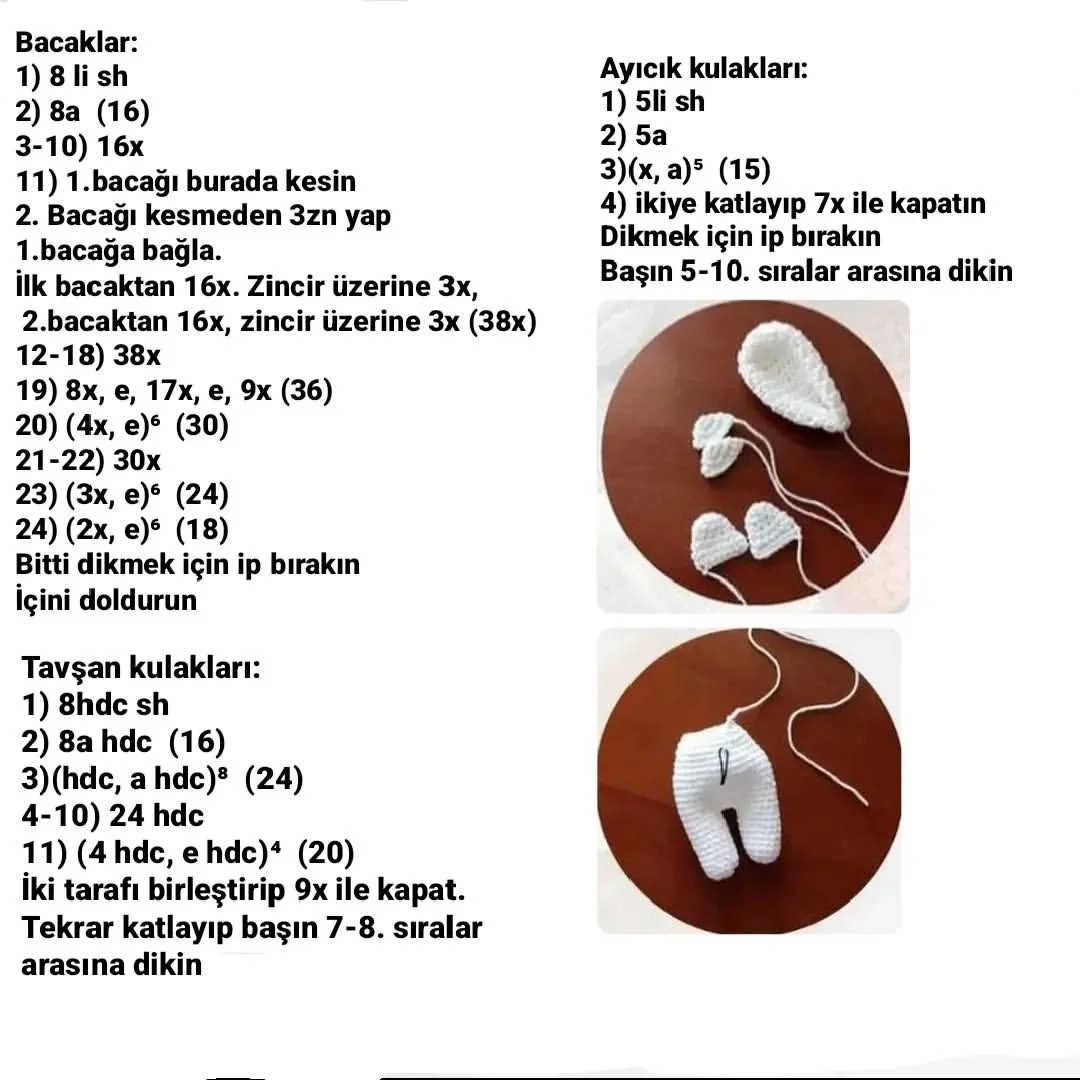 Ücretsiz amigurumi hayvan figürleri tığ işi tarifi